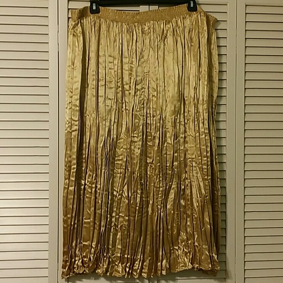 Touche L.A. Gold Pleated Skirt - Picture 1 of 2